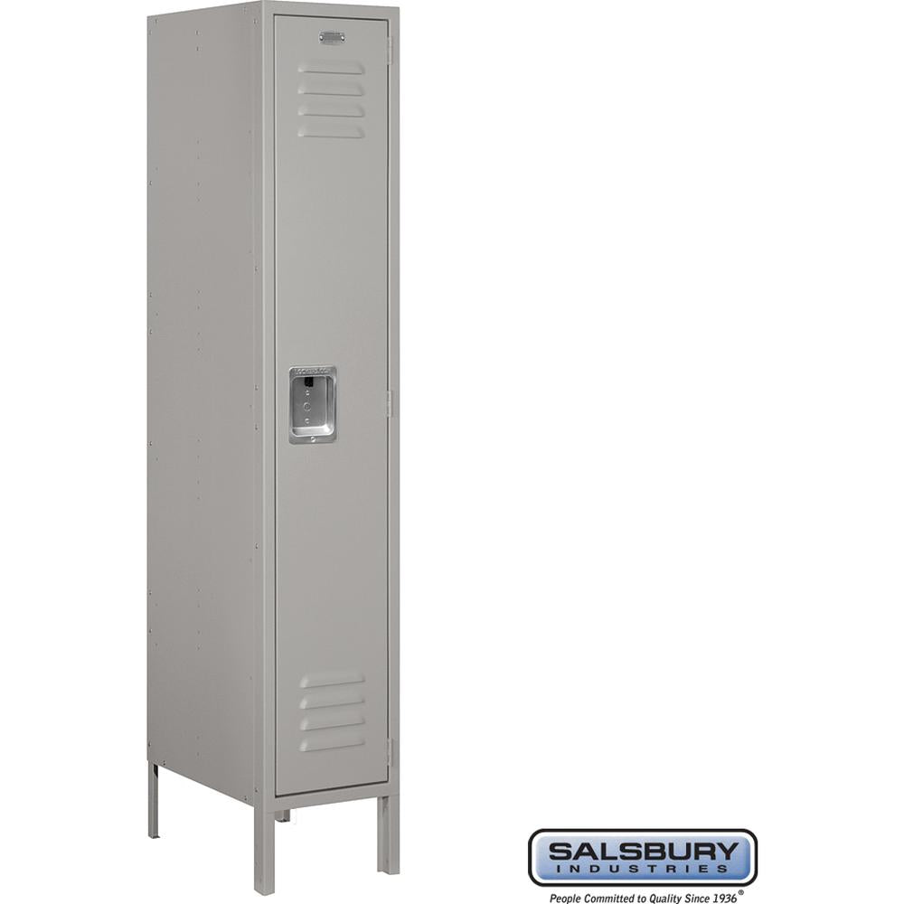 12" Wide Single Tier Standard Metal Locker - 1 Wide - 5 Feet High - 18" Deep by Salsbury