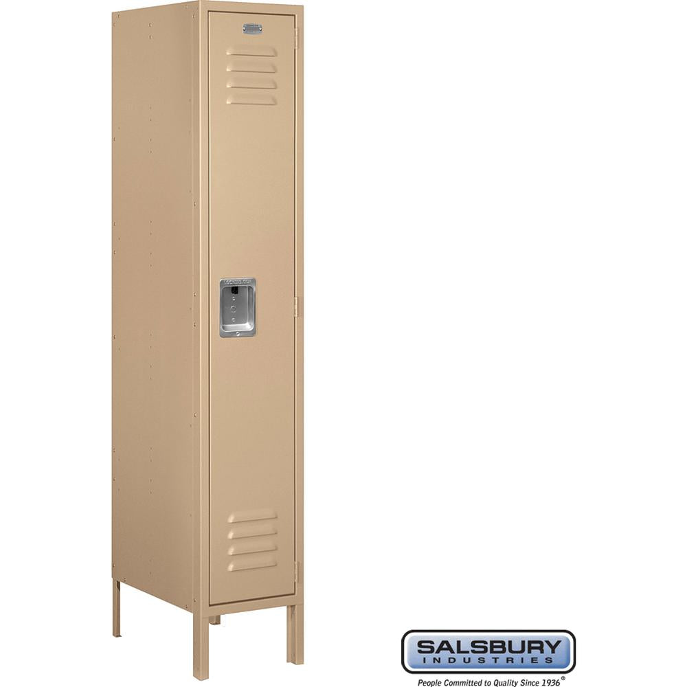 12" Wide Single Tier Standard Metal Locker - 1 Wide - 5 Feet High - 18" Deep by Salsbury