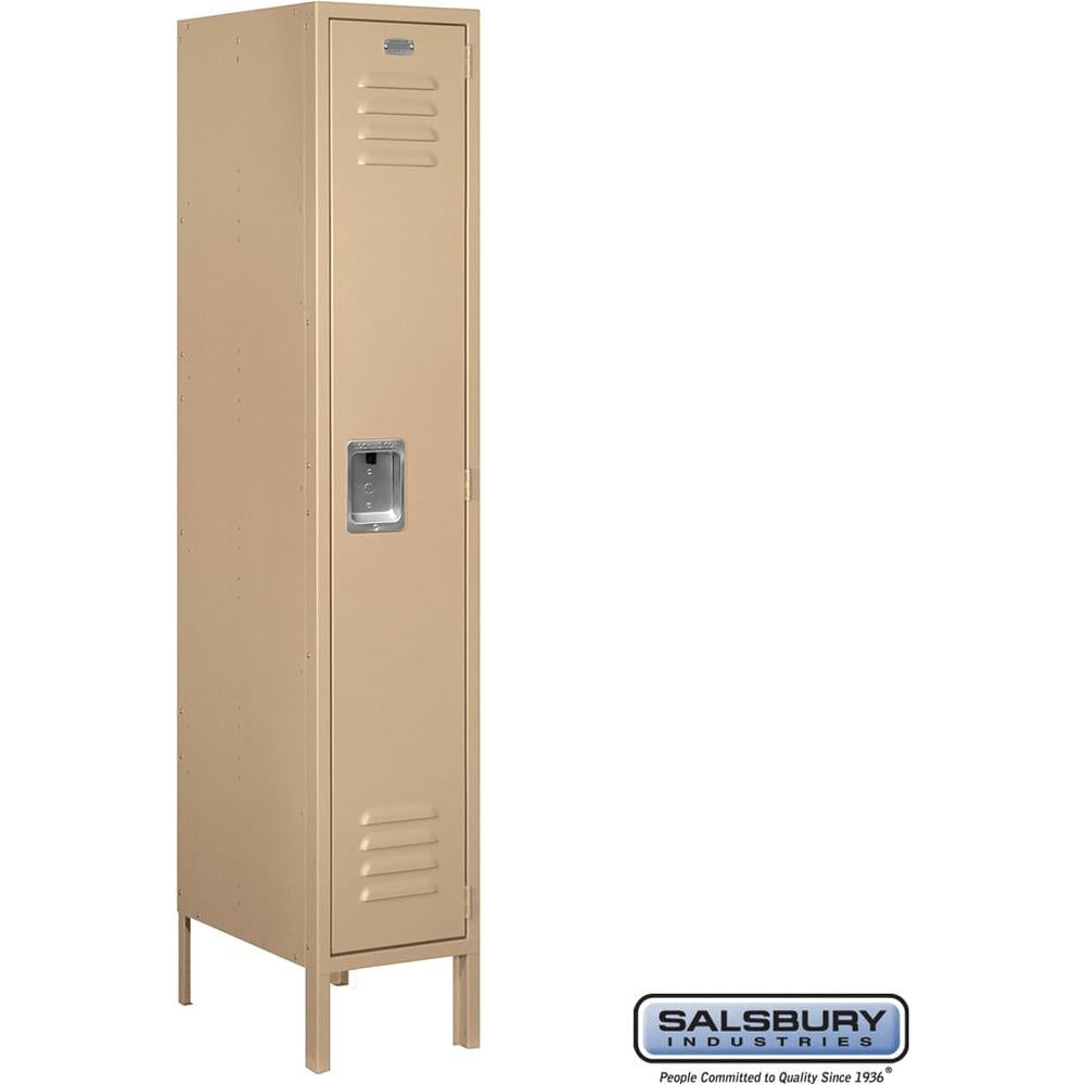 12" Wide Single Tier Standard Metal Locker - 1 Wide - 5 Feet High - 18" Deep by Salsbury