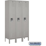 12" Wide Single Tier Standard Metal Locker - 3 Wide - 5 Feet High - 12" Deep by Salsbury