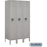 12" Wide Single Tier Standard Metal Locker - 3 Wide - 5 Feet High - 15" Deep by Salsbury