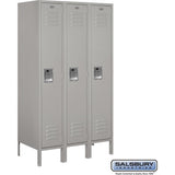 12" Wide Single Tier Standard Metal Locker - 3 Wide - 5 Feet High - 18" Deep by Salsbury