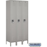 12" Wide Single Tier Standard Metal Locker - 3 Wide - 6 Feet High - 15" Deep by Salsbury