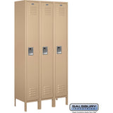12" Wide Single Tier Standard Metal Locker - 3 Wide - 6 Feet High - 15" Deep by Salsbury