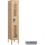 12" Wide Single Tier Vented Metal Locker - 1 Wide - 5 Feet High - 12" Deep by Salsbury