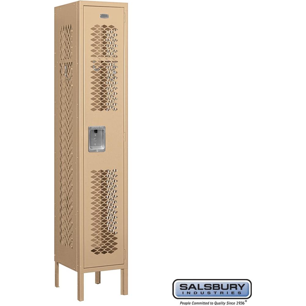 12" Wide Single Tier Vented Metal Locker - 1 Wide - 5 Feet High - 12" Deep by Salsbury