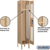 12" Wide Single Tier Vented Metal Locker - 1 Wide - 5 Feet High - 12" Deep by Salsbury