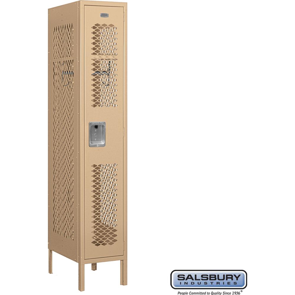 12" Wide Single Tier Vented Metal Locker - 1 Wide - 5 Feet High - 18" Deep by Salsbury