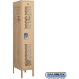 12" Wide Single Tier Vented Metal Locker - 1 Wide - 5 Feet High - 18" Deep by Salsbury