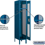 12" Wide Single Tier Vented Metal Locker - 1 Wide - 5 Feet High - 18" Deep by Salsbury