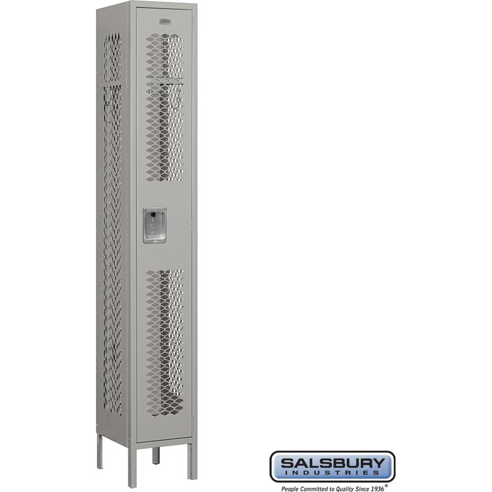 12" Wide Single Tier Vented Metal Locker - 1 Wide - 6 Feet High - 12" Deep by Salsbury
