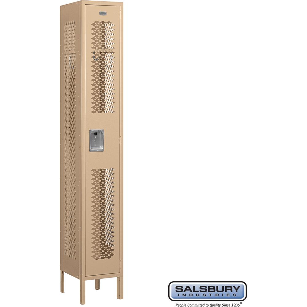 12" Wide Single Tier Vented Metal Locker - 1 Wide - 6 Feet High - 12" Deep by Salsbury
