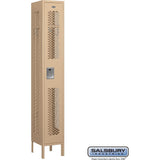 12" Wide Single Tier Vented Metal Locker - 1 Wide - 6 Feet High - 12" Deep by Salsbury