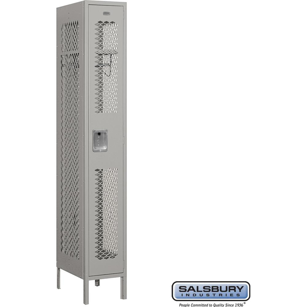 12" Wide Single Tier Vented Metal Locker - 1 Wide - 6 Feet High - 18" Deep by Salsbury