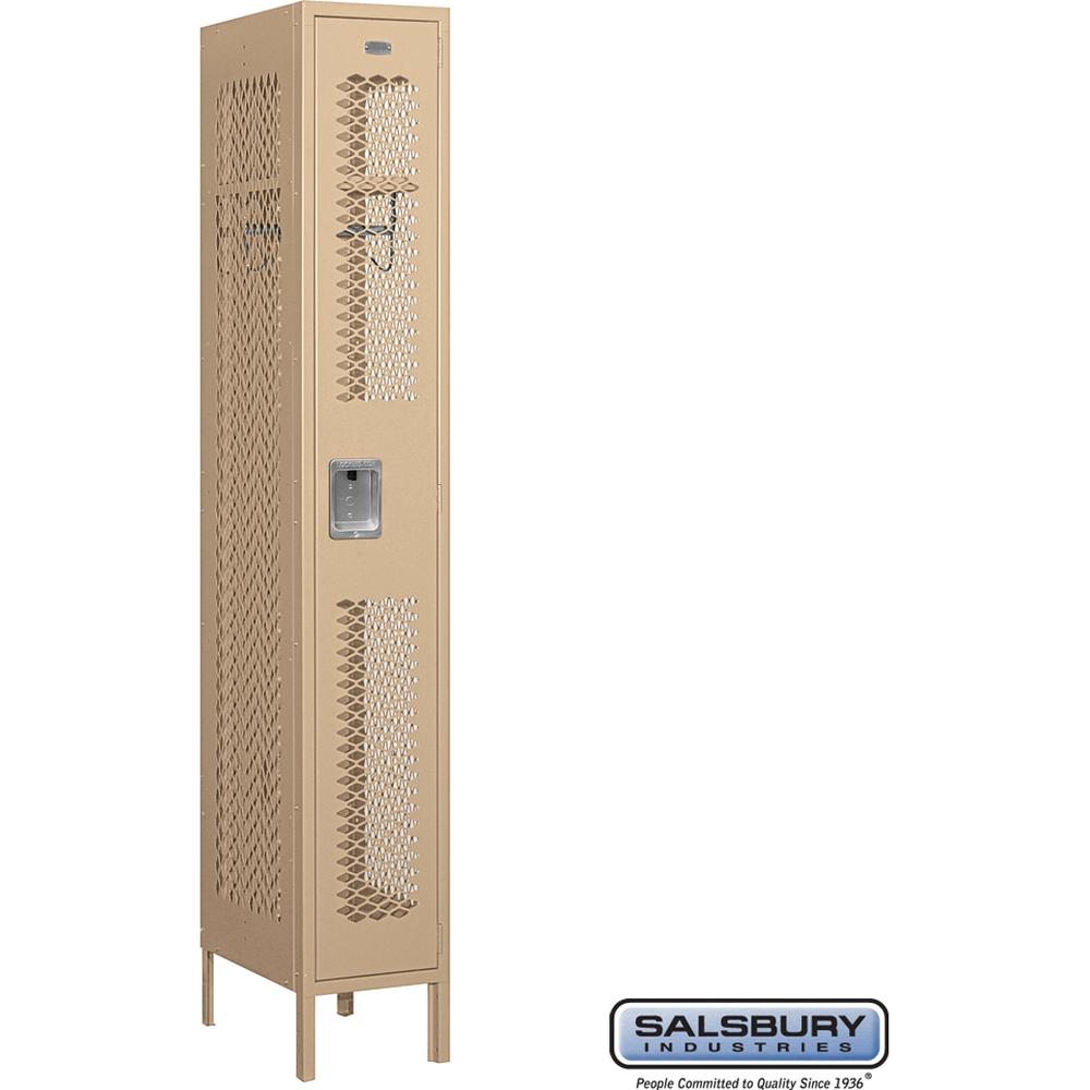 12" Wide Single Tier Vented Metal Locker - 1 Wide - 6 Feet High - 18" Deep by Salsbury