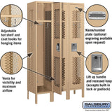 12" Wide Single Tier Vented Metal Locker - 3 Wide - 5 Feet High - 12" Deep by Salsbury