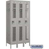 12" Wide Single Tier Vented Metal Locker - 3 Wide - 6 Feet High - 18" Deep by Salsbury