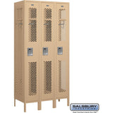 12" Wide Single Tier Vented Metal Locker - 3 Wide - 6 Feet High - 18" Deep by Salsbury