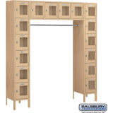 12" Wide Six Tier Box Style Bridge See-Through Metal Locker - 16 Box - 18" Deep by Salsbury