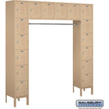 12" Wide Six Tier Box Style Bridge Standard Metal Locker - 16 Box - 18" Deep by Salsbury