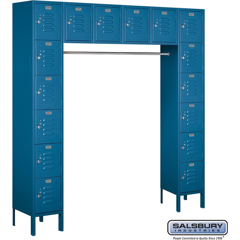 12" Wide Six Tier Box Style Bridge Standard Metal Locker - 16 Box - 18" Deep by Salsbury