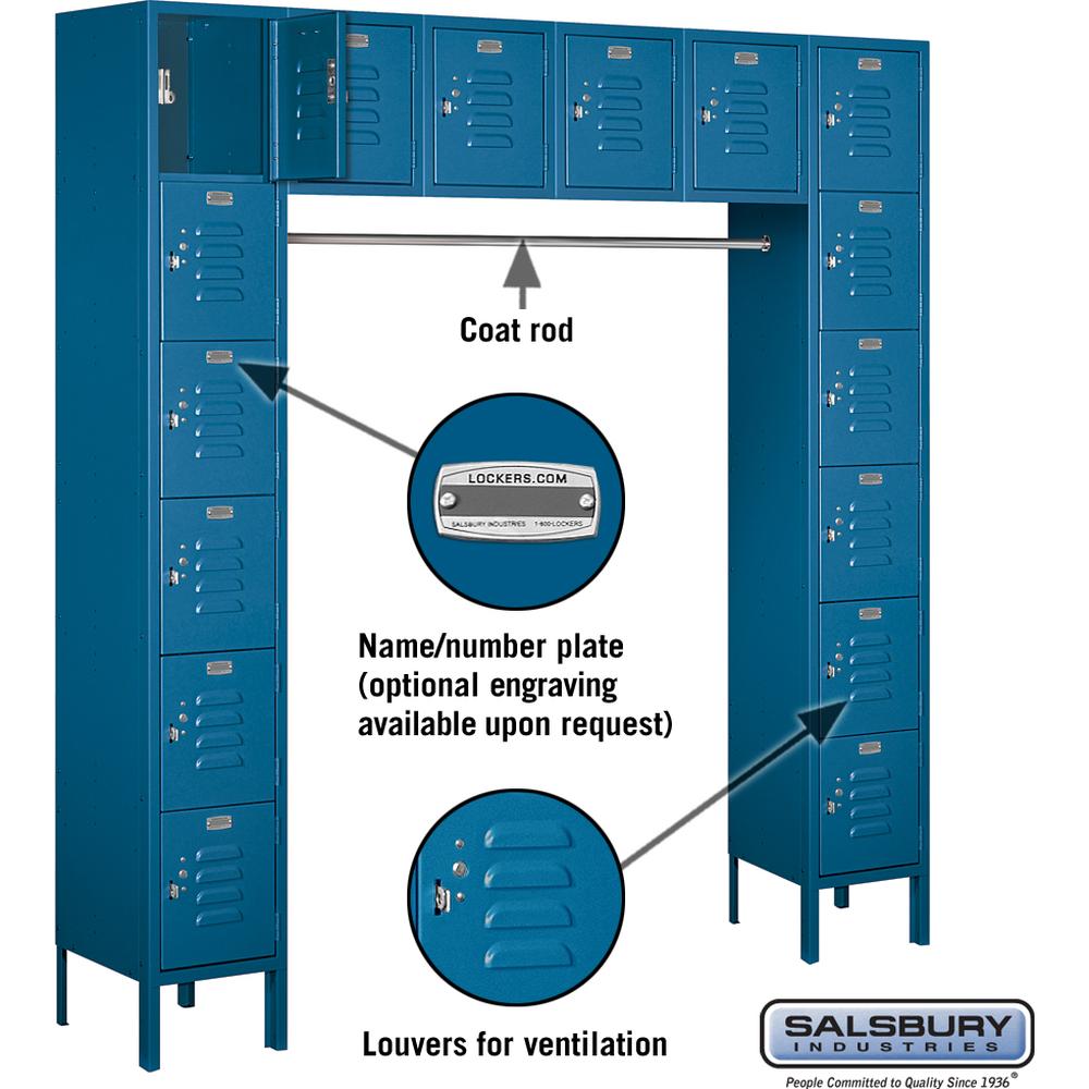 12" Wide Six Tier Box Style Bridge Standard Metal Locker - 16 Box - 18" Deep by Salsbury