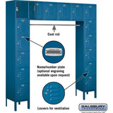 12" Wide Six Tier Box Style Bridge Standard Metal Locker - 16 Box - 18" Deep by Salsbury