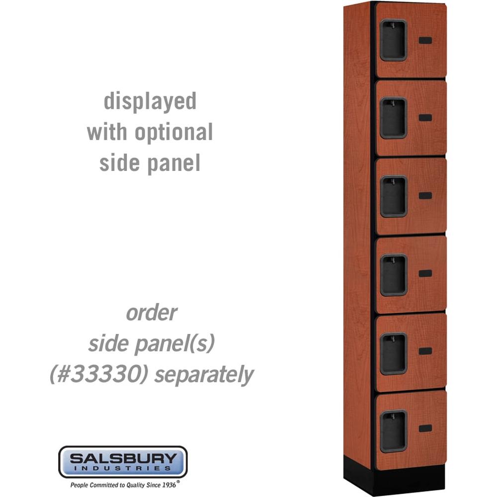 12" Wide Six Tier Box Style Designer Wood Locker - 1 Wide - 6 Feet High - 15" Deep by Salsbury