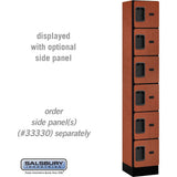 12" Wide Six Tier Box Style Designer Wood Locker - 1 Wide - 6 Feet High - 15" Deep by Salsbury