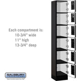 12" Wide Six Tier Box Style Designer Wood Locker - 1 Wide - 6 Feet High - 15" Deep by Salsbury