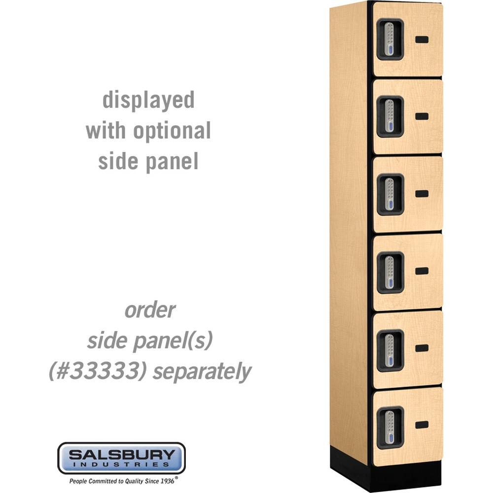 12" Wide Six Tier Box Style Designer Wood Locker - 1 Wide - 6 Feet High - 18" Deep by Salsbury