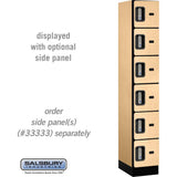 12" Wide Six Tier Box Style Designer Wood Locker - 1 Wide - 6 Feet High - 18" Deep by Salsbury