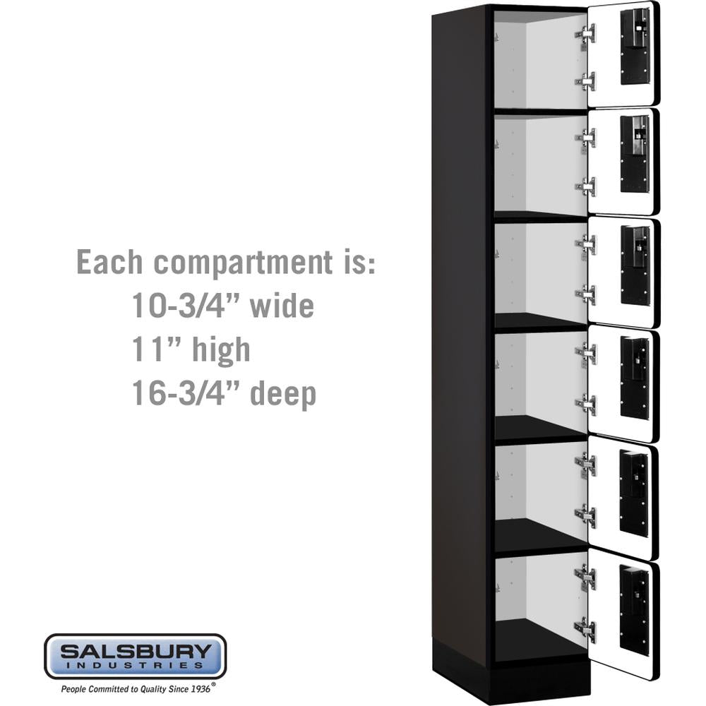 12" Wide Six Tier Box Style Designer Wood Locker - 1 Wide - 6 Feet High - 18" Deep by Salsbury