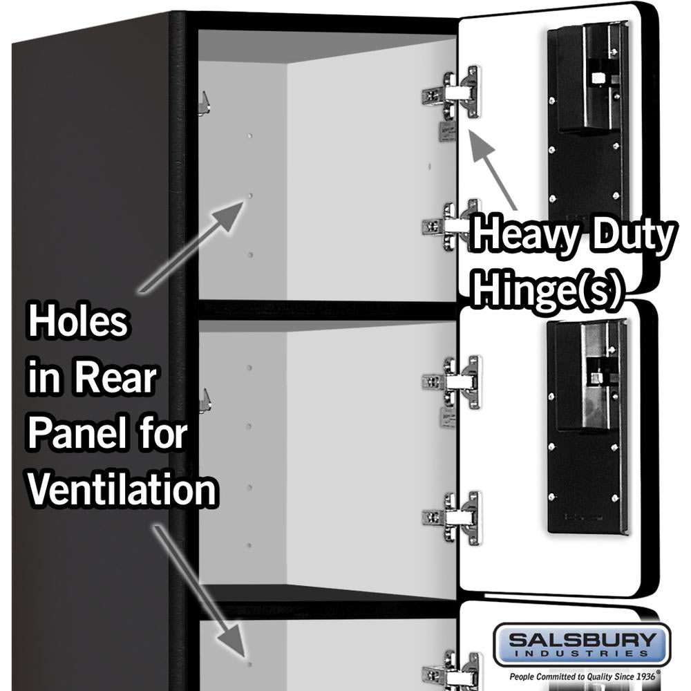 12" Wide Six Tier Box Style Designer Wood Locker - 1 Wide - 6 Feet High - 18" Deep by Salsbury