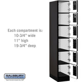 12" Wide Six Tier Box Style Designer Wood Locker - 1 Wide - 6 Feet High - 21" Deep by Salsbury