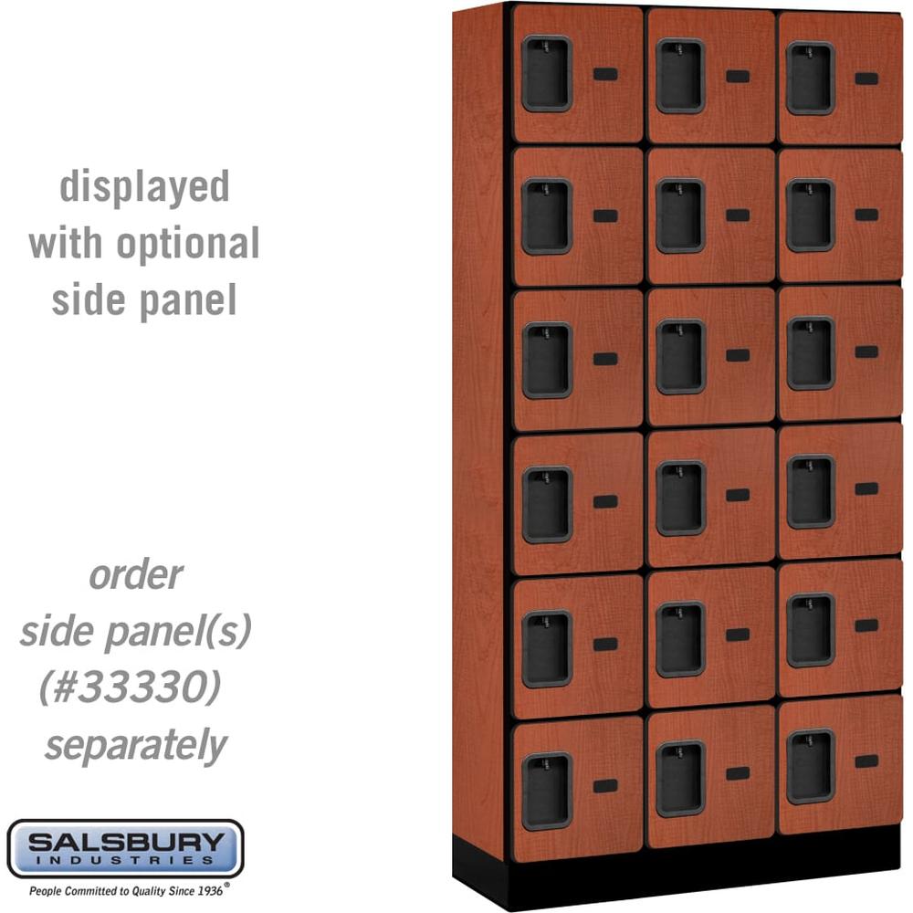 12" Wide Six Tier Box Style Designer Wood Locker - 3 Wide - 6 Feet High - 15" Deep by Salsbury