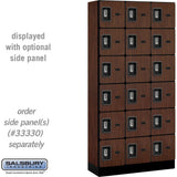 12" Wide Six Tier Box Style Designer Wood Locker - 3 Wide - 6 Feet High - 15" Deep by Salsbury