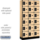 12" Wide Six Tier Box Style Designer Wood Locker - 3 Wide - 6 Feet High - 15" Deep by Salsbury