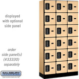 12" Wide Six Tier Box Style Designer Wood Locker - 3 Wide - 6 Feet High - 15" Deep by Salsbury