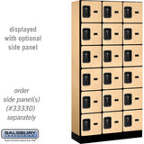 12" Wide Six Tier Box Style Designer Wood Locker - 3 Wide - 6 Feet High - 15" Deep by Salsbury