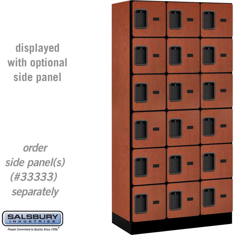 12" Wide Six Tier Box Style Designer Wood Locker - 3 Wide - 6 Feet High - 18" Deep by Salsbury