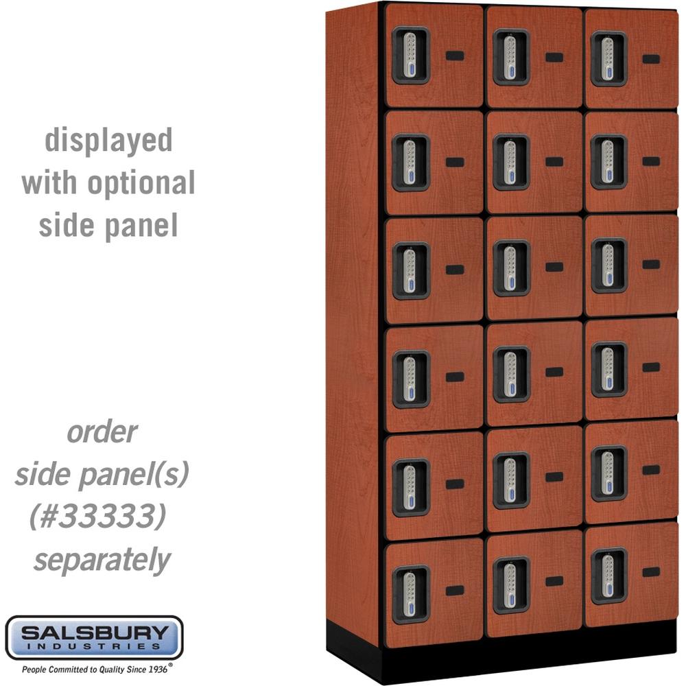 12" Wide Six Tier Box Style Designer Wood Locker - 3 Wide - 6 Feet High - 18" Deep by Salsbury