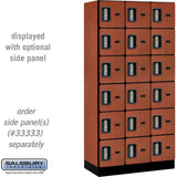 12" Wide Six Tier Box Style Designer Wood Locker - 3 Wide - 6 Feet High - 18" Deep by Salsbury