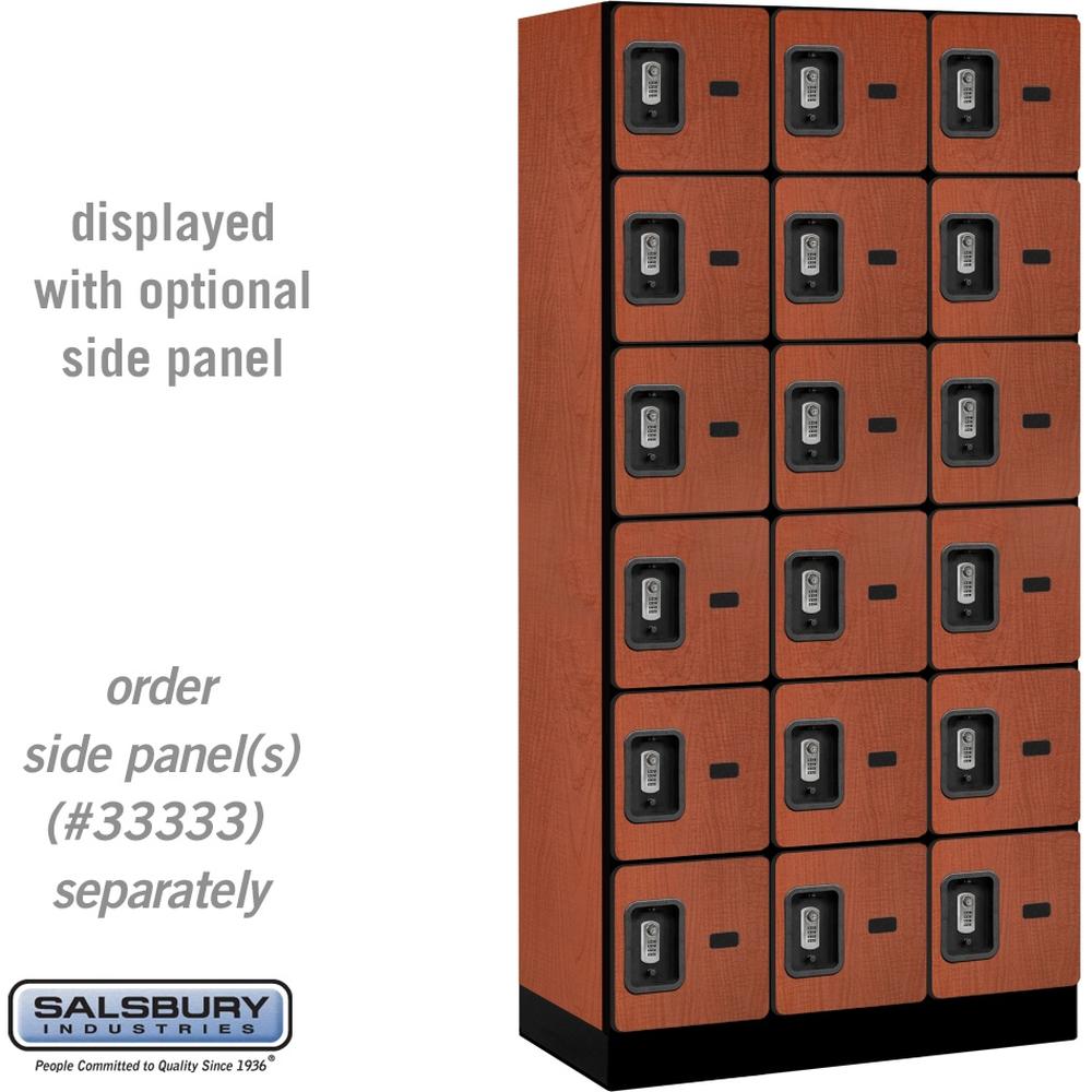 12" Wide Six Tier Box Style Designer Wood Locker - 3 Wide - 6 Feet High - 18" Deep by Salsbury