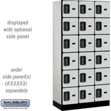 12" Wide Six Tier Box Style Designer Wood Locker - 3 Wide - 6 Feet High - 18" Deep by Salsbury