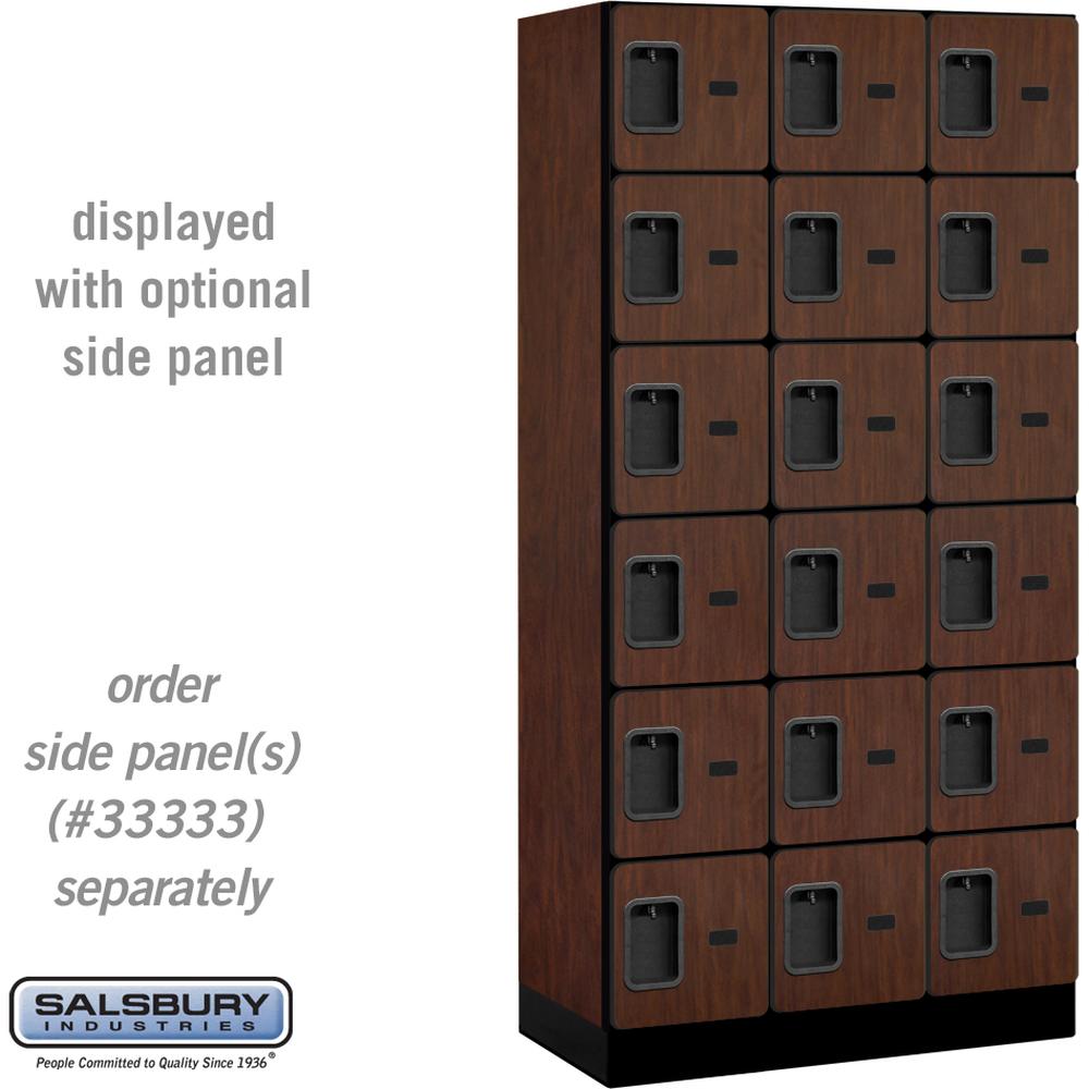 12" Wide Six Tier Box Style Designer Wood Locker - 3 Wide - 6 Feet High - 18" Deep by Salsbury