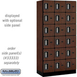 12" Wide Six Tier Box Style Designer Wood Locker - 3 Wide - 6 Feet High - 18" Deep by Salsbury