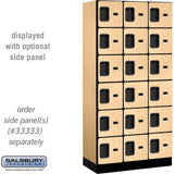 12" Wide Six Tier Box Style Designer Wood Locker - 3 Wide - 6 Feet High - 18" Deep by Salsbury
