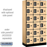 12" Wide Six Tier Box Style Designer Wood Locker - 3 Wide - 6 Feet High - 18" Deep by Salsbury