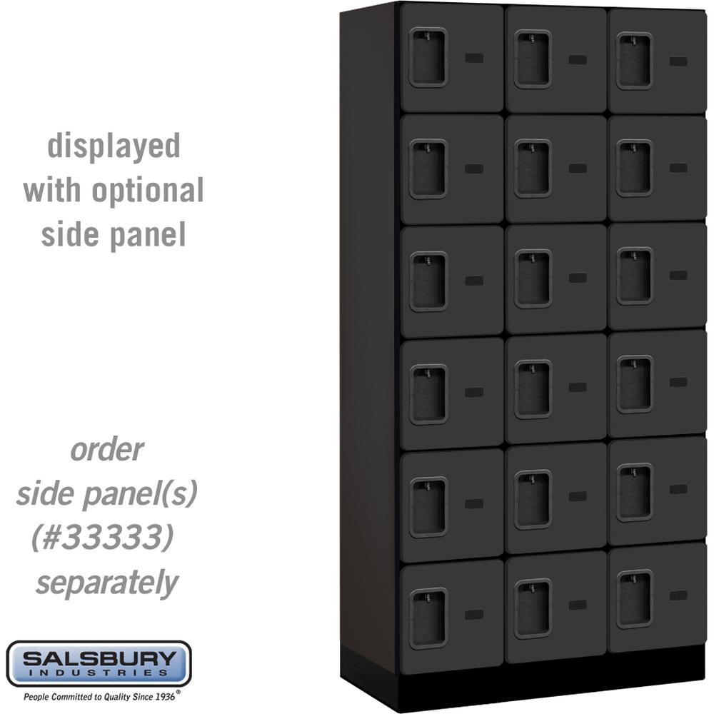 12" Wide Six Tier Box Style Designer Wood Locker - 3 Wide - 6 Feet High - 18" Deep by Salsbury